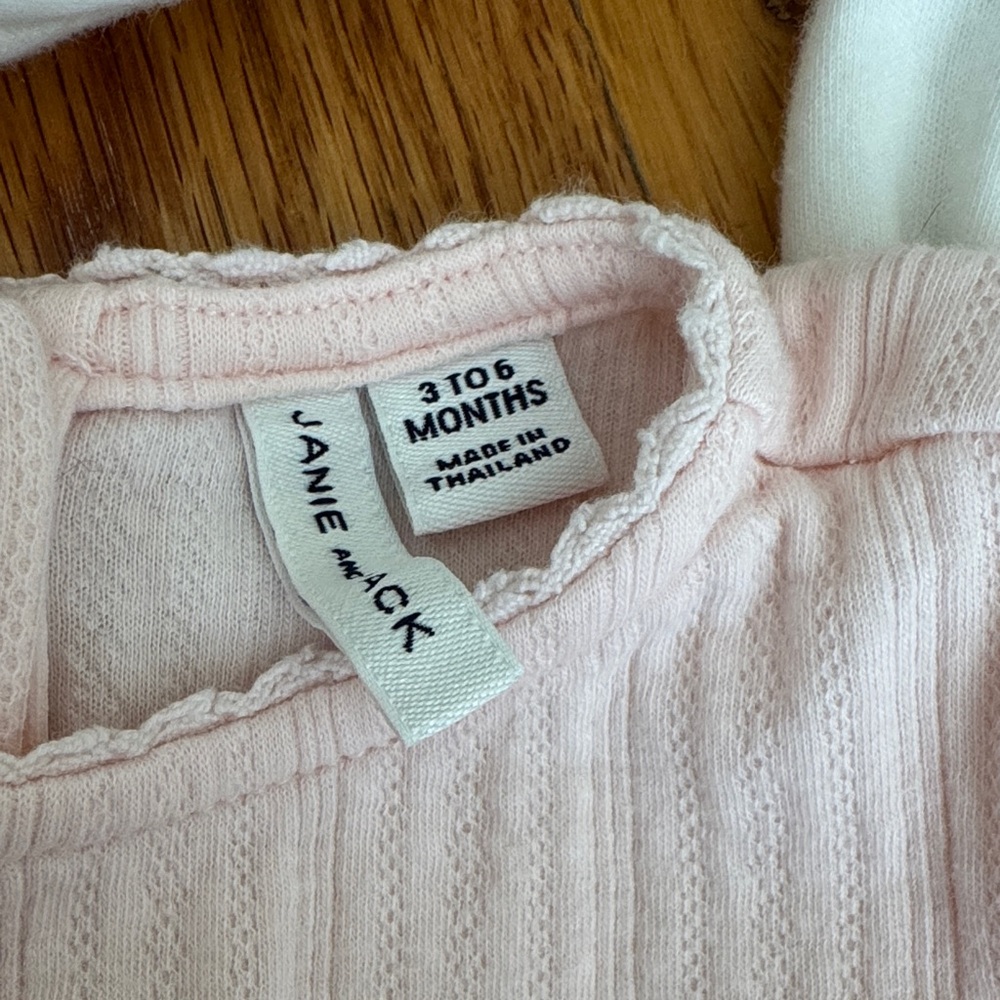 Janie and Jack Pink and White Bodysuit Set - Picture 2 of 4